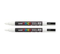 Marqueur - POSCA - PC3M - Lot de 2 - Pointe conique fine - 0,9 - 1,3 mm - Blanc