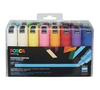 Mitsubishi Pencil Marqueur à pigment PC-8K – Pointe large biseautée – 16 pièces multicolore