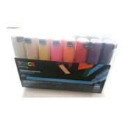 Mitsubishi Pencil Marqueur à pigment PC-8K – Pointe large biseautée – 16 pièces multicolore