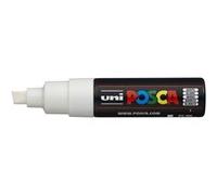 Marqueur Uni-Ball Posca pointe biseautée 8 mm - blanc
