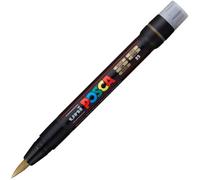 Posca Marqueur pinceau PCF-350 – pointe 1-10 mm – encre pigmentée à base d'eau opaque – Or