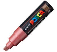 Posca Marqueur à pigment PC-8K – Pointe biseautée 8 mm – Rouge métallique