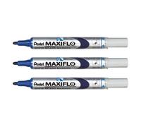 Marqueur pour tableau blanc - PENTEL - MAXIFLO MWL5S - Pointe ogive fine - Bleu - Lot de 3