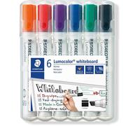 Staedtler Marqueur effaçable Lumocolor 351B pointe biseautée 2–5 mm couleurs assorties – Pochette 6