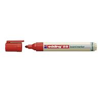 Edding 28 EcoLine Marqueur pour tableaux blancs - rouge - 1 stylo - pointe ronde 1,5-3 mm - feutre effaçable - pour tableaux blanc, magnétique, mémo et chevalet de conférence - rechargeable