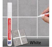 Marqueur Rénovation Joints Carrelage Blanc Lot de 2 - Stylo Réparateur Anti Taches Salle de Bain Cuisine
