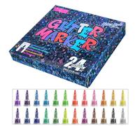 marqueur scintillant, pointe fine 0, 7 mm, 24 Colors / Box, 24 Colors/Box | surligneur scintillant, peinture sur papier toile verre plastique pierre bois, journaux carnet Scrapbooking,