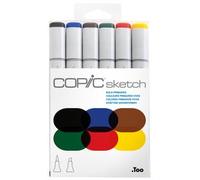 COPIC Marqueurs Sketch Bold Primaries – Kit de 6 couleurs vives (Manga)