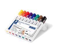 Marqueur Staedtler Lumocolor 351 WP8 8 couleurs pointe ronde rechargeables