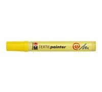 Marabu Feutre pour Tissus légers, Jaune 019, Largeur de Trait env. 2-4 mm, à Base d'eau, Toucher Doux, Lavable jusqu'à 60 °C, Facile à Utiliser, résistant à la lumière, Textile, 13,9 x 1,5 x 1,5 cm,
