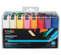 Mitsubishi Pencil Marqueur à pigment PC-8K – Pointe large biseautée – 16 pièces multicolore