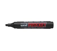 UNI-BALL Lot de 12 Marqueurs PROCKEY PM126 Pte biseautée large 5,7mm Noir