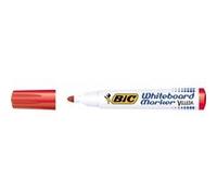 BIC Velleda 1701 ECOlutions Feutres pour Tableau Blanc Effaçables à Sec à Pointe Conique Moyenne - Rouge, Boîte de 12