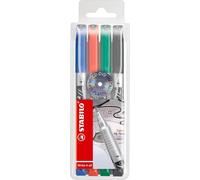 Marqueur Write-4-All - Pochette X 4 Marqueurs Toutes Surfaces Lisses (Encre Permanente/Pointe Fine 0,7mm)