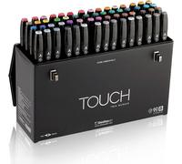 Marqueurs à alcool double face TOUCH Fine & Chisel, 60pcs basic B in case