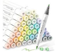 Marqueurs À Alcool Pastel 48 Couleurs Double Pointe Pinceau/Fine Pour Artistes Coloriage Dessin Et Illustration