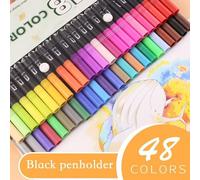 Marqueurs À Brosse À Double Pointe, 48 Couleurs, Pointes Fines, Pointes De Brosse Et Stylos À Pointe Fine, Ensemble De Marqueurs Artistiques Pour Dessin Et Croquis