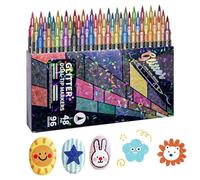 Marqueurs À Paillettes À Double Extrémité - Stylos À Dessin À Double Pointe, Stylos Aquarelle Chatoyants | Kit De Marqueurs De Contour À Paillettes De Couleurs Vives, Encre À Base D'eau Sûre À Séchage
