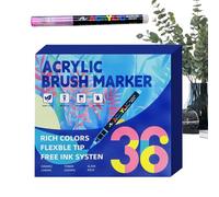 Marqueurs à peinture acrylique - Fournitures d'écriture souple multicolore | Stylos pour peinture acrylique | Pour l'écriture d'articles de bureau, fêtes d' , école, anniversaire, Noël, prém