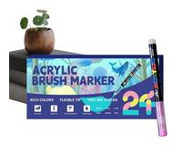 Marqueurs à peinture acrylique - Fournitures d'écriture souple multicolore | Stylos pour peinture acrylique | Pour l'écriture d'articles de bureau, fêtes d' , école, anniversaire, Noël, prém