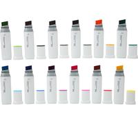 Marqueurs à pointe large encre rechargeable même Inking marqueur de peinture à l'alcool pour le plastique papier bois verre 12 pcs série de couleurs foncées