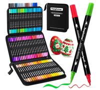 Marqueurs acryliques, 84 couleurs, double pointe, pour la peinture sur pierre