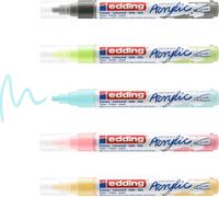 Marqueurs acryliques edding 5100 medium set de 5 pastels assortis Paquet de 8 pièces