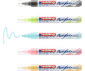 Marqueurs acryliques edding 5100 medium set de 5 pastels assortis Paquet de 8 pièces