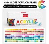Marqueurs acryliques - GUANGNA - 288 couleurs - Pointe dure - Finition haute brillance - Multi-support