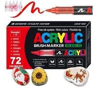 Marqueurs acryliques GUANGNA 72 couleurs - Set peinture acrylique pointe fine 3mm