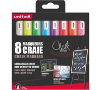 Marqueurs Craie - Chalk Marker - Ardoises - Vitrines - Vitres - Pointe Moyenne - 8 Couleurs