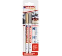 Edding Marqueur craie 4085/2S - Pointe ronde 1-2 mm - Or et Argent - Lot de 2