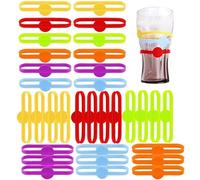 Marqueurs De Boissons - Breloques Colorées En Silicone Pour Verres À Vin, Anneaux D'identification De Boissons Réutilisables Pour Tasses En Verre, Flûtes À Champagne Et Verres À Cocktail | Accessoires