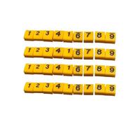 Marqueurs de câble, marqueur métallique, 50/500 pièces 0 à 9 numéros fil étiquette Tube plat jaune(500pcs Number 7)