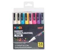 Marqueurs de lettering Uni Posca PC-3M, 16 couleurs