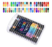 Marqueurs de peinture à paillettes | Stylos à gribouiller double face - Stylo scintillant pour projets d'artisanat scolaire, cartes de vœux, cartes d'anniversaire, , adolescents, adultes