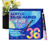 Marqueurs de peinture acrylique | Fournitures éducatives multicolores, stylos à pinceau, pour et adultes, décoration de fête, école, bureau, artisanat, anniversaire, Noël, récompenses, cadeaux