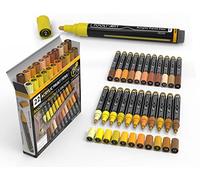 Marqueurs de peinture acrylique Pro Color Series, paquet de 22, pointe moyenne de 3 mm pour peindre sur la roche, le verre, le bois, le métal, le verre, la toile. Non toxique, séchage rapide (jaune)