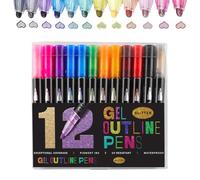 Marqueurs de peinture pailletés Feutres Scintillants pour Écrire Colorier | Marqueurs Shimmer pour Garçons Adultes Maison École Journaling Scrapbook Loisirs Créatifs Artisanat