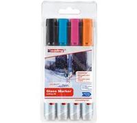 Edding 95 Marqueur pour tableau en verre pointe ogive de 1,5 à 3 mm - Pochette de 4 assortis