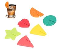 Marqueurs de verre, identifiants en silicone pour boissons - Identificateurs de flûte à champagne en forme de fruit, étiquettes en verre pour fête, mariage, Noël