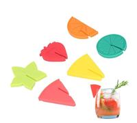 Marqueurs de Vin pour Verres | Signe d'Identification de Boisson en Silicone - 6 pièces en forme de fruit pour flûtes à champagne, étiquettes d'identification et accessoires décoratifs pour vin pour f