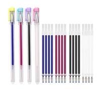 Marqueurs Effaçables à Chaud, 4 Crayon Couture Tissu Effacable Stylos, Stylo Tissu Effaçable Couture avec 20 Recharges, Stylos Marqueur en Tissus Effaçable pour Quilting, Coutures
