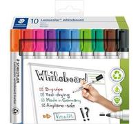 Marqueurs - Feutres - Pour tableaux blancs - Effaçable à sec - 10 couleurs - Staedtler Lumocolor