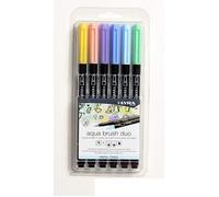 Marqueurs - LYRA - Aqua Brush double pointe - Set de 6 - Couleurs Pastel - Aquarellables