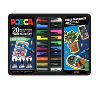 Marqueurs métal Posca couleurs assorties Mallette de 20