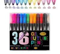 Marqueurs Pailletés à Contour Feutres Scintillants pour Écrire Colorier | Marqueurs Shimmer pour Garçons Adultes Maison École Journaling Scrapbook Loisirs Créatifs Artisanat