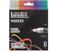 Marqueurs - Peinture acrylique - Couleurs métalliques - Pointe ronde 2mm - Lot de 8 - Liquitex