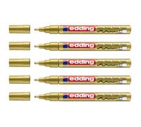 Marqueurs Peinture brillante 751 Or Pointe Ronde 1-2 mm - EDDING - Lot de 5