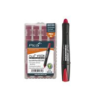 Marqueurs permanents Pica Visor Longlife Industrial Rouge N ° 990/40 + Pica Visor Mines de rechange permanent Rouge n ° 991/40